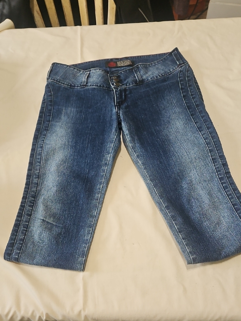 Machine Women's Dark Blue Cropped Denim Jeans